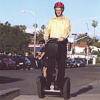 Professor Tom Flaherty on a Segway